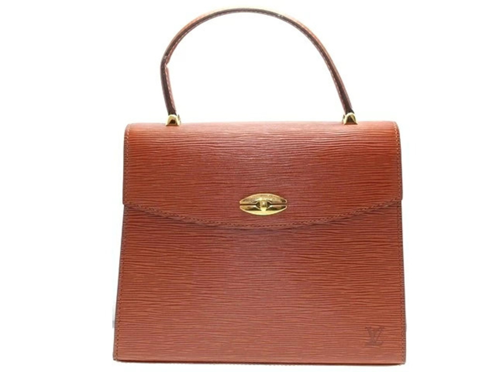 LOUIS VUITTON Malzerbes Handbag Epi Leather Kenya Brown